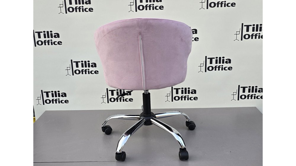 Coket Çalışma Koltuğu Krom Yonca Ayak Pembe